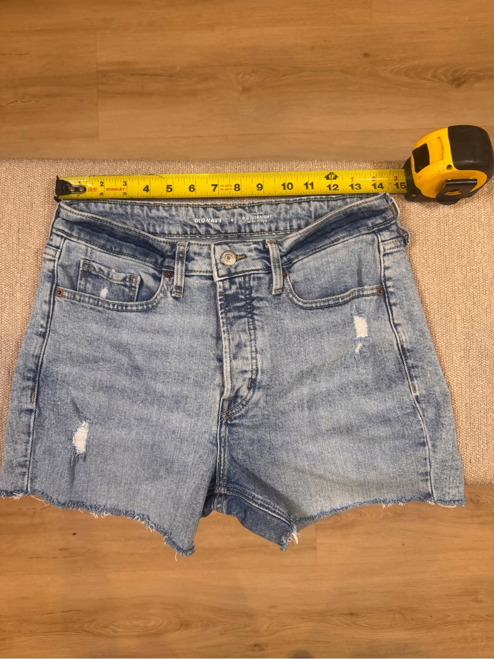 Old Navy Light Wash Distressed Denim Cutoff Shorts